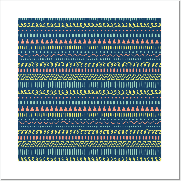 Doodle Tribal Blue Wall Art by Sandra Hutter Designs